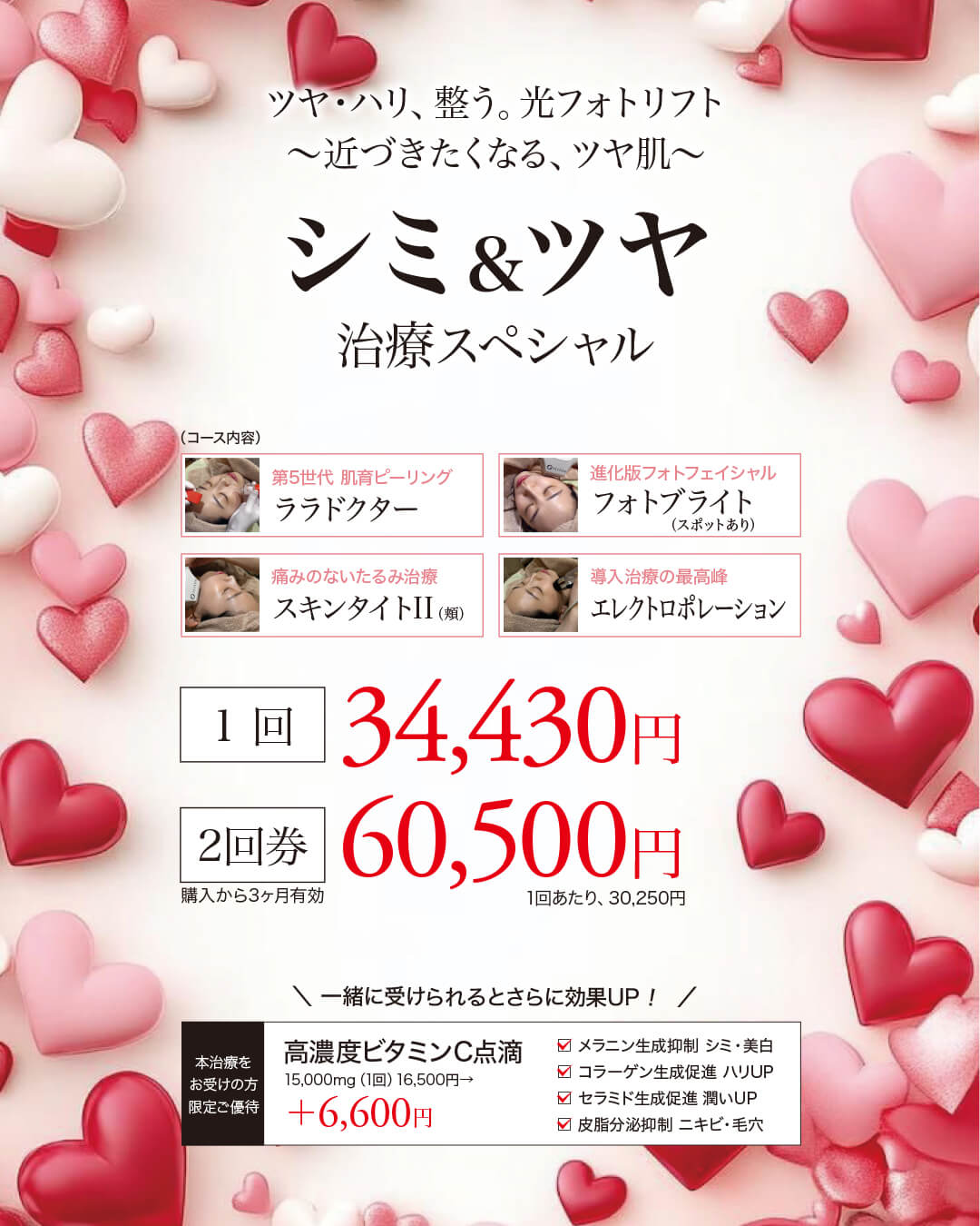 ララドクター,フォトフェイシャル,スキンタイトII,エレクトロポレーション,高濃度ビタミンC