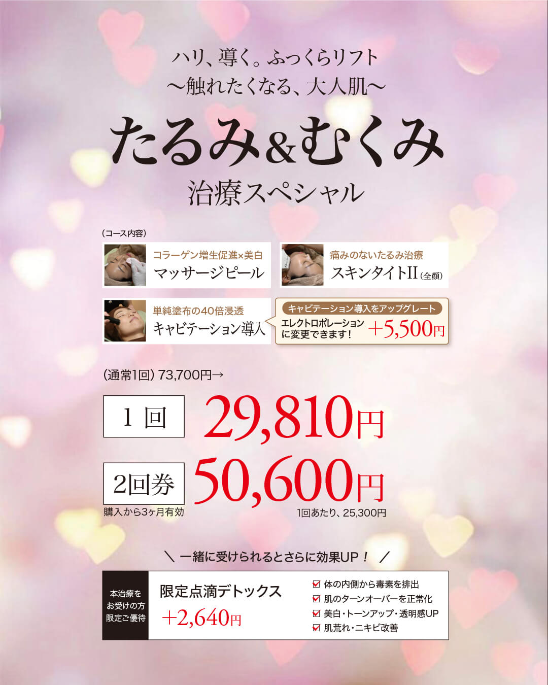 コラーゲンマッサージピール,スキンタイトII,キャビテーション導入,エレクトロポレーション