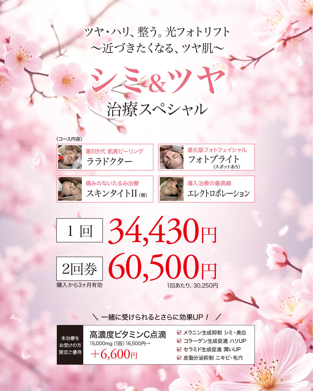 ララドクター,フォトフェイシャル,スキンタイトII,エレクトロポレーション,高濃度ビタミンC